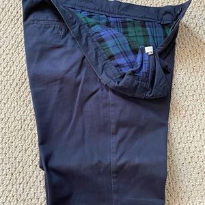 Mens J.Crew dress slacks. Navel blue 34x32 with thin flannel lining.